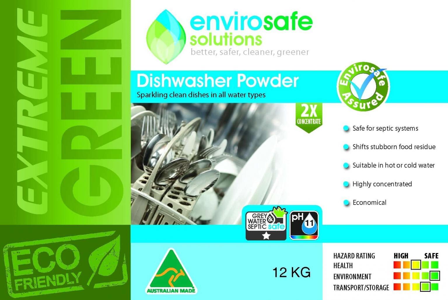DISHWASHER POWDER Envirosafe Solutions Eco Friendly Liquid Products